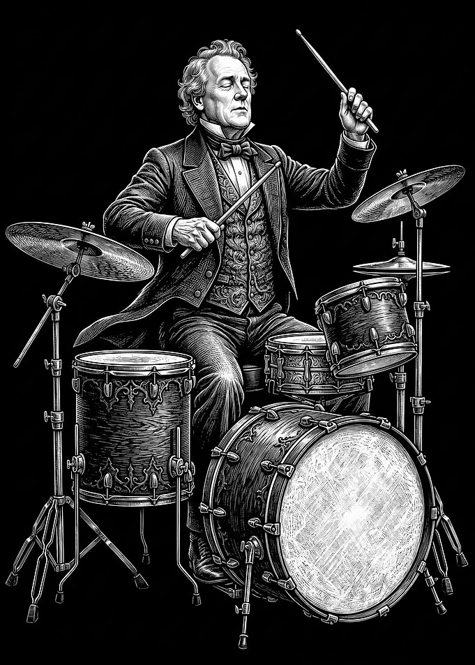 James Buchanan Gentleman Playing Drums