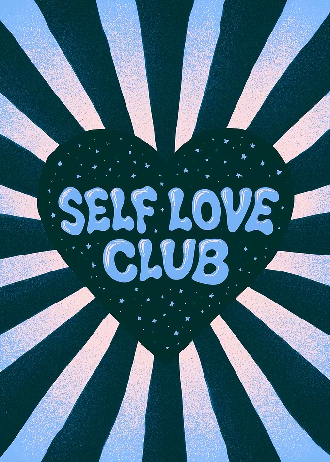 Self Love Club Retro Heart Poster