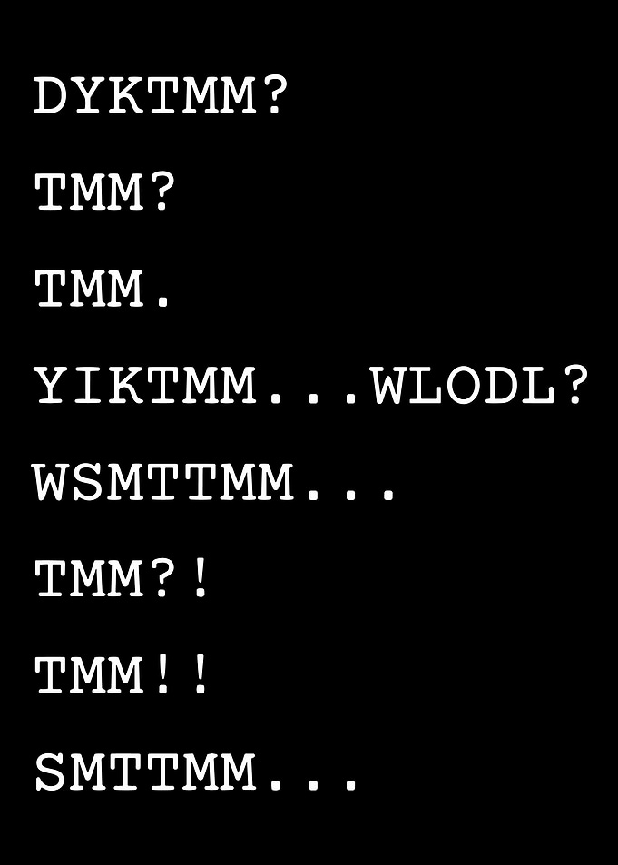 Cryptic TMM Acronym Text Art