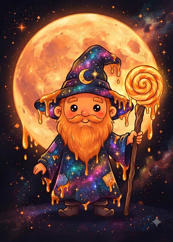 Cute Galaxy Wizard with Honey Staff