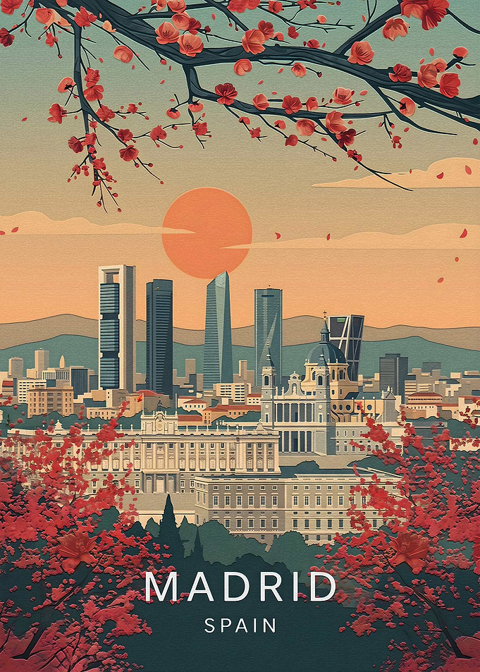 Madrid Spain Travel Poster Art
