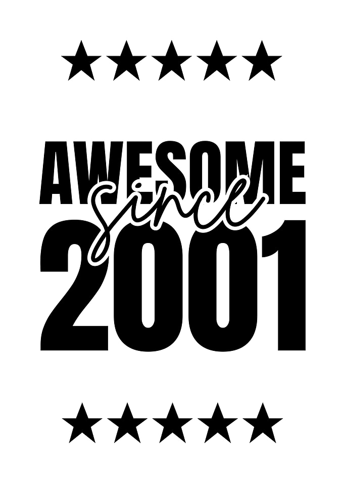 Awesome Since 2001 Typography Design