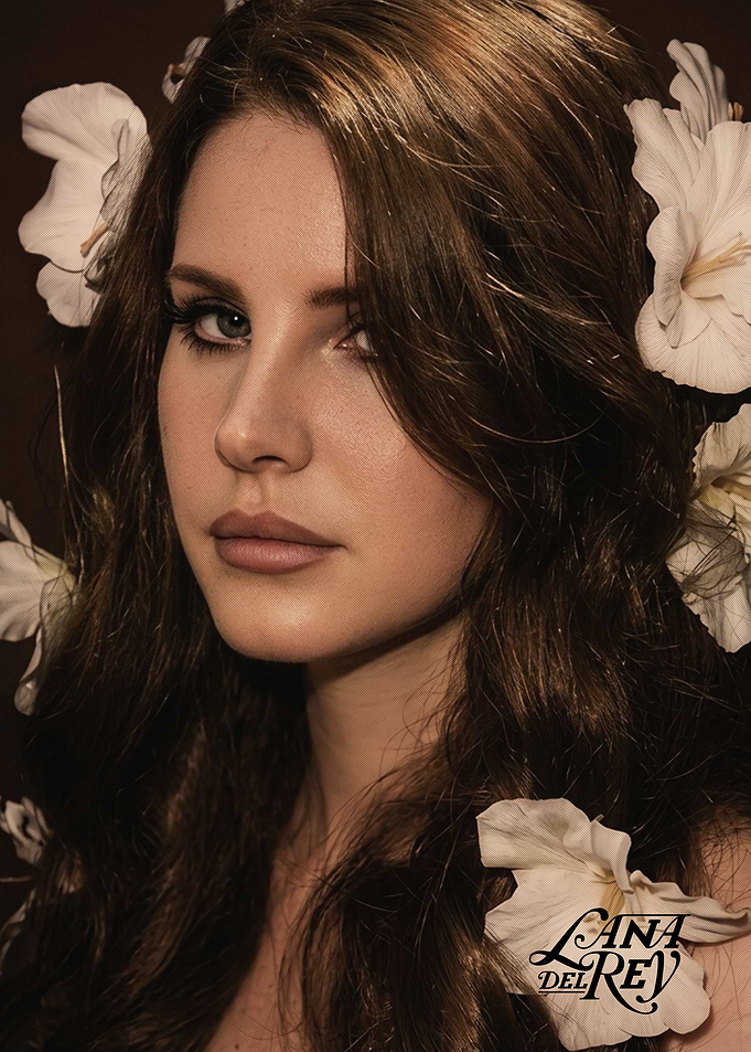 Lana Del Rey Floral Portrait