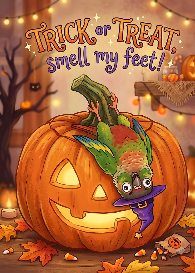 Cute Parrot Trick or Treat Halloween