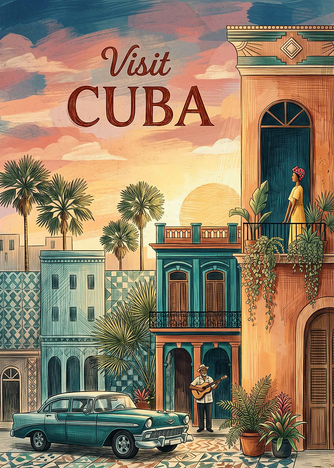 Vintage Travel Poster of Cuba