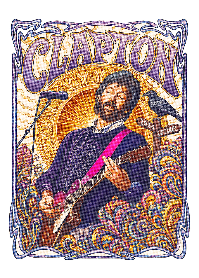 Eric Clapton 2026 US Tour Poster