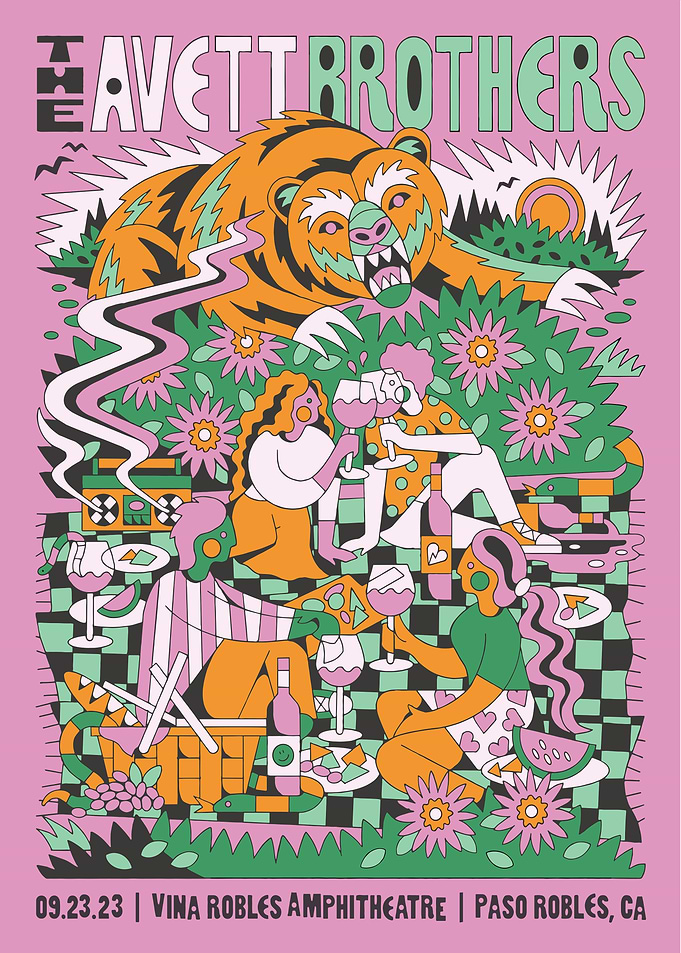 The Avett Brothers Concert Poster