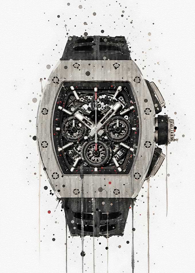 Watercolor Richard Mille Watch Art