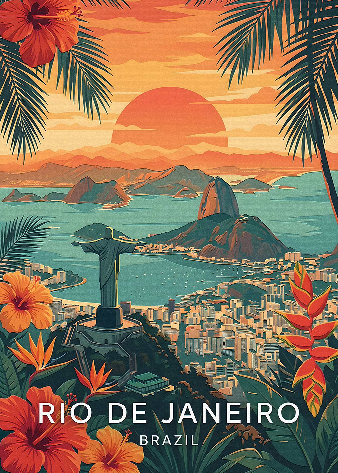 Vintage Rio de Janeiro Travel Poster