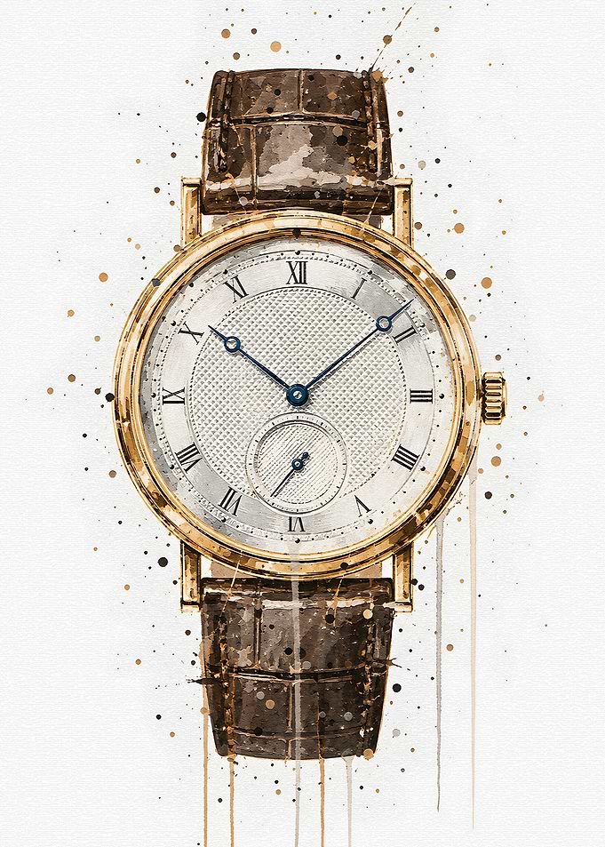 Watercolor Illustration of Luxury Watch