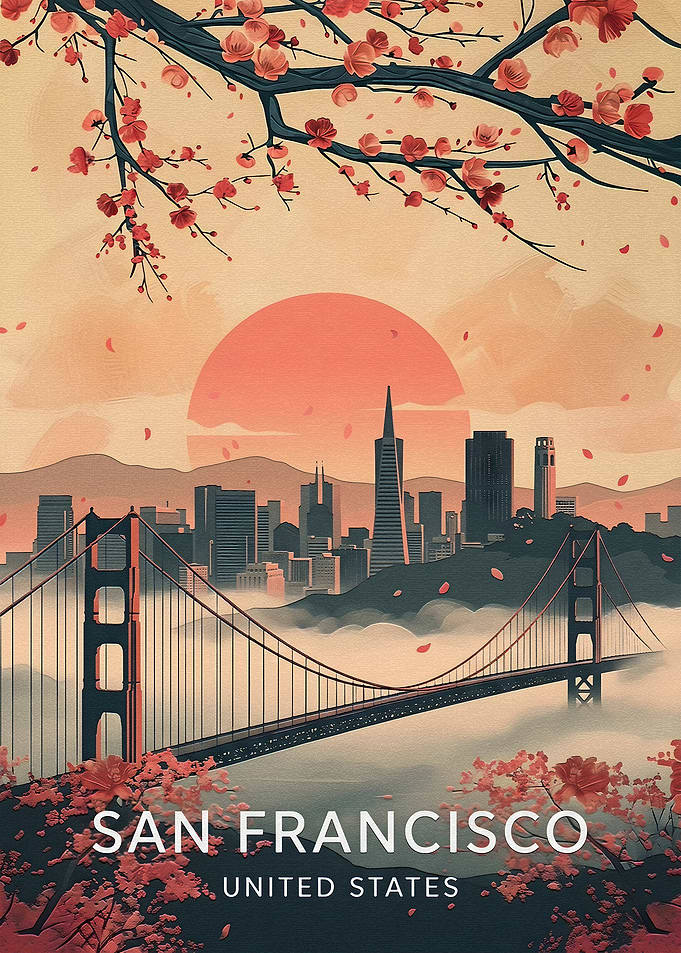San Francisco Golden Gate Cherry Blossom
