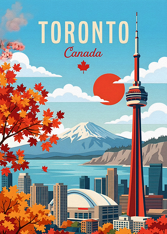 Vintage Style Toronto Travel Poster
