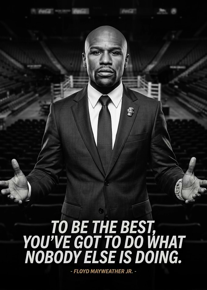 Floyd Mayweather Jr. Inspirational Quote Poster