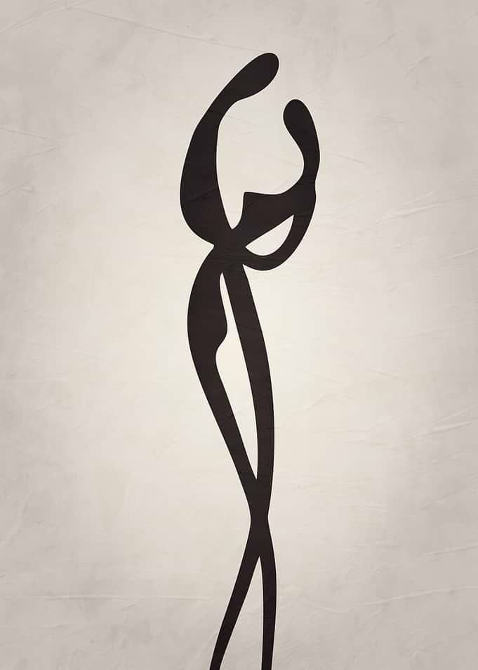 Minimalist Abstract Couple Silhouette