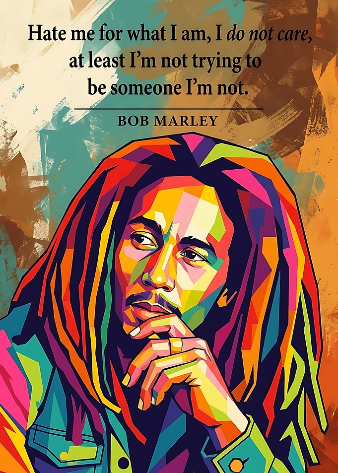 Bob Marley Pop Art Quote Poster