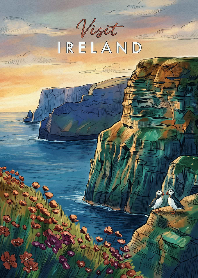 Visit Ireland Cliffs of Moher Poster