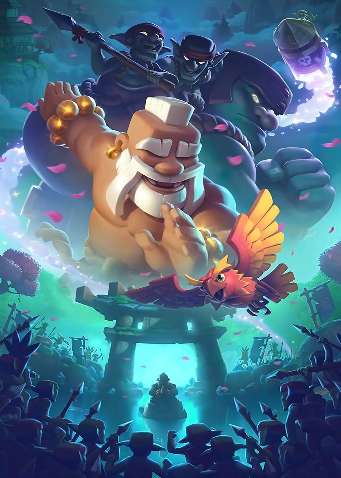 Clash Royale Monk and Phoenix Battle