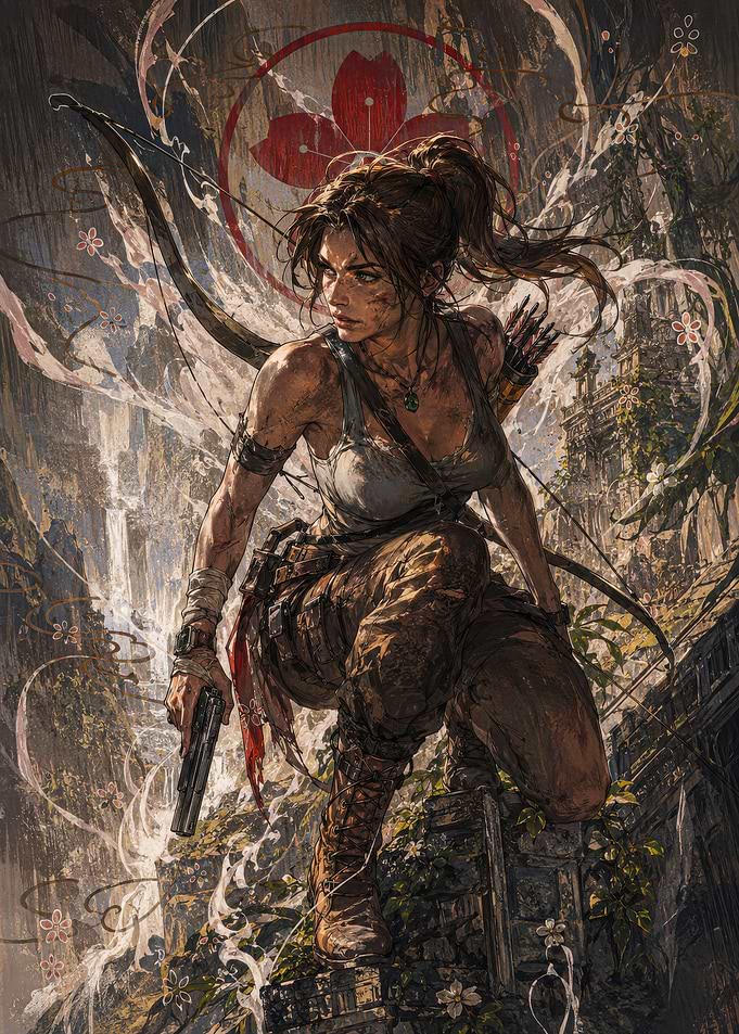 Lara Croft Tomb Raider Action Portrait