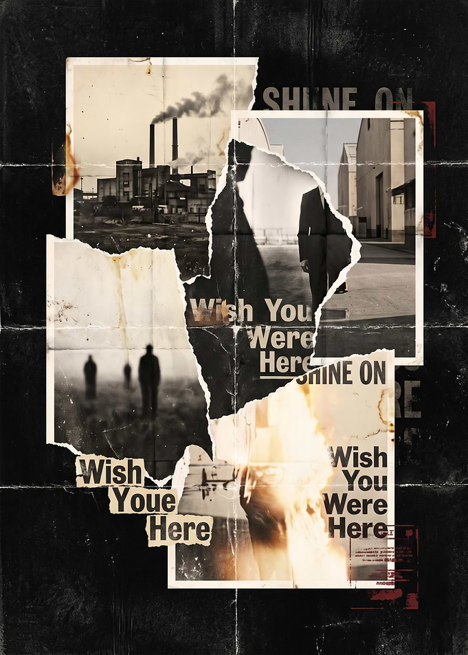 Pink Floyd Wish You Were Here Collage