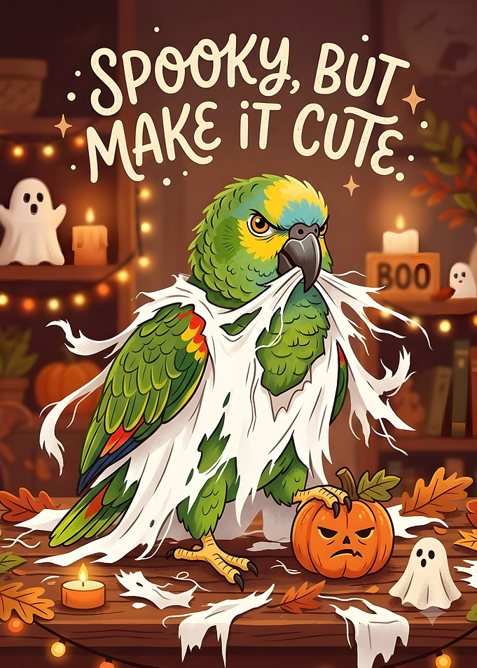 Spooky But Cute Halloween Parrot