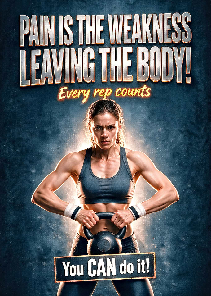 Fitness Poster Pain is Weakness Leaving Body