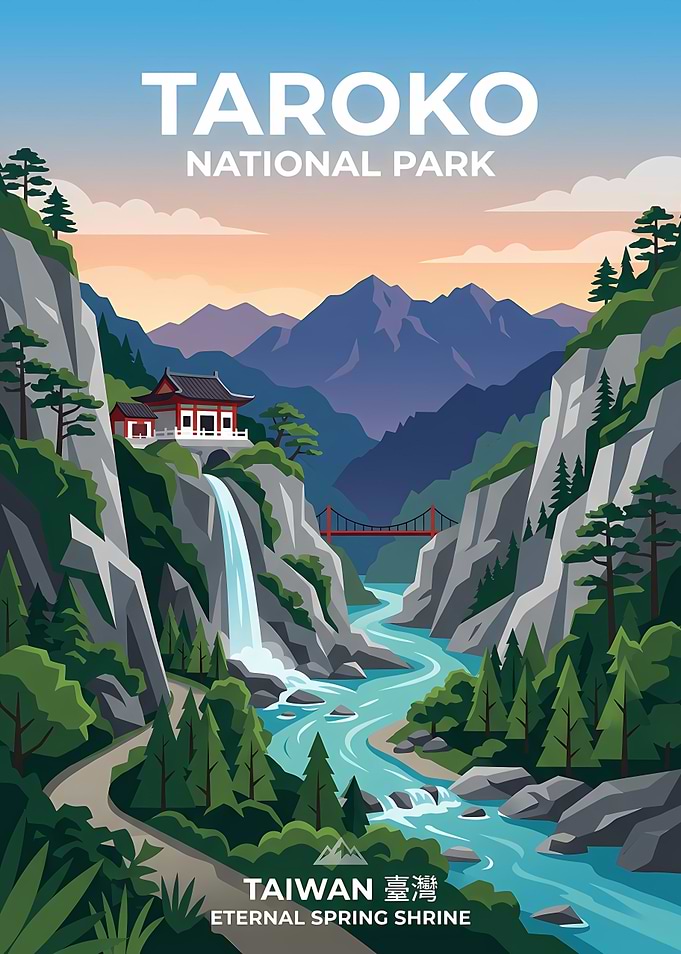 Taroko National Park Travel Poster