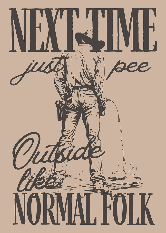 Funny Cowboy Urinating Poster