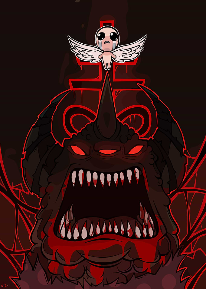 The Binding of Isaac Satanic Illustration