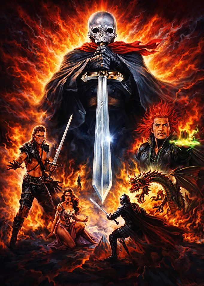Epic Fantasy Battle Scene Poster
