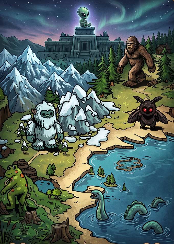 Cryptid Map of Legendary Creatures