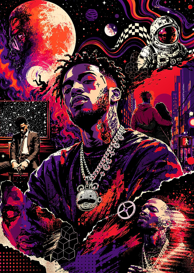 Kid Cudi Cosmic Collage Art