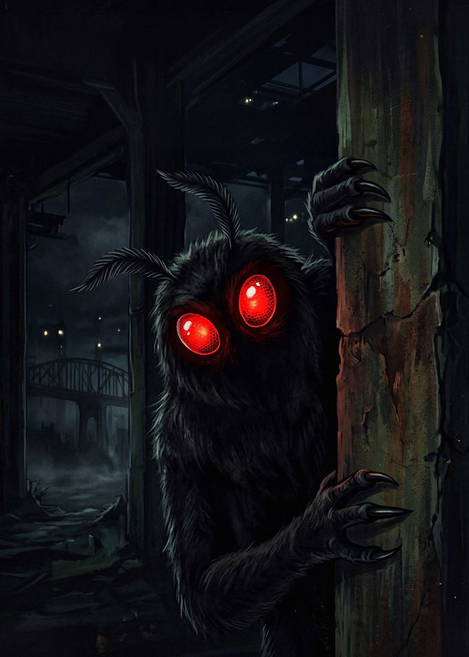 Mothman Lurking in the Shadows