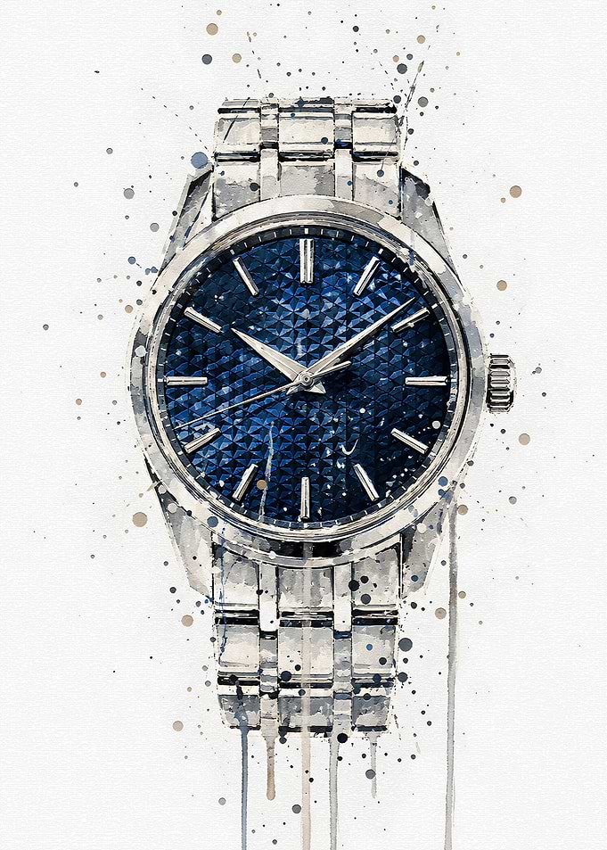 Watercolor Style Luxury Wristwatch Illustration