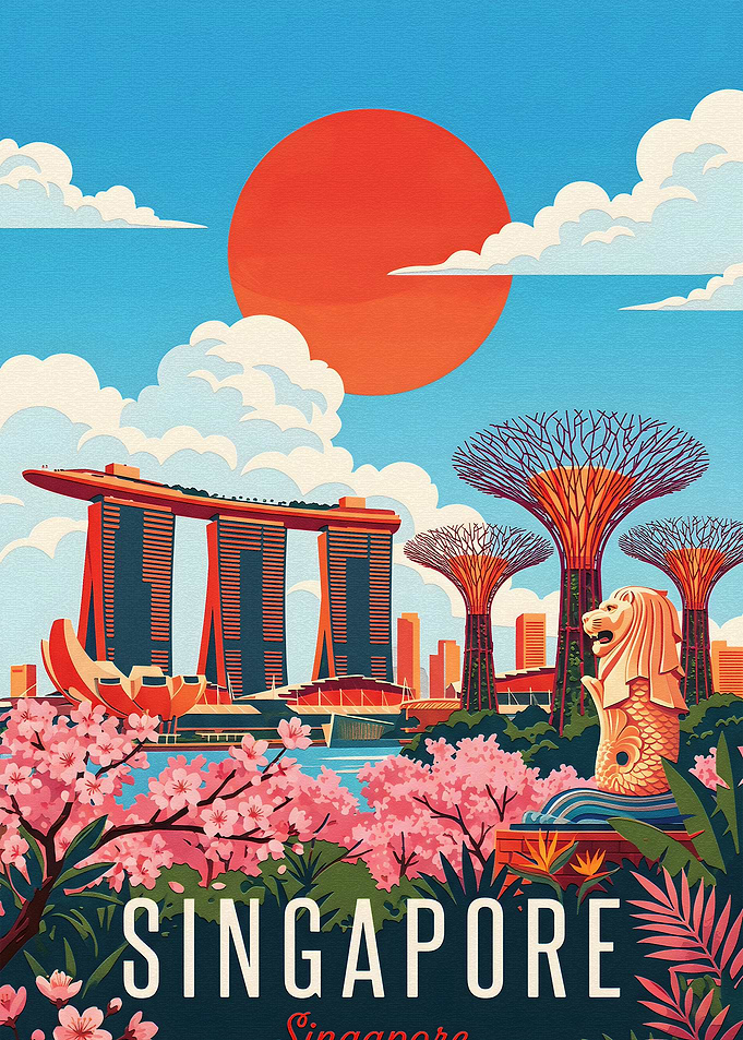 Singapore Travel Poster Art