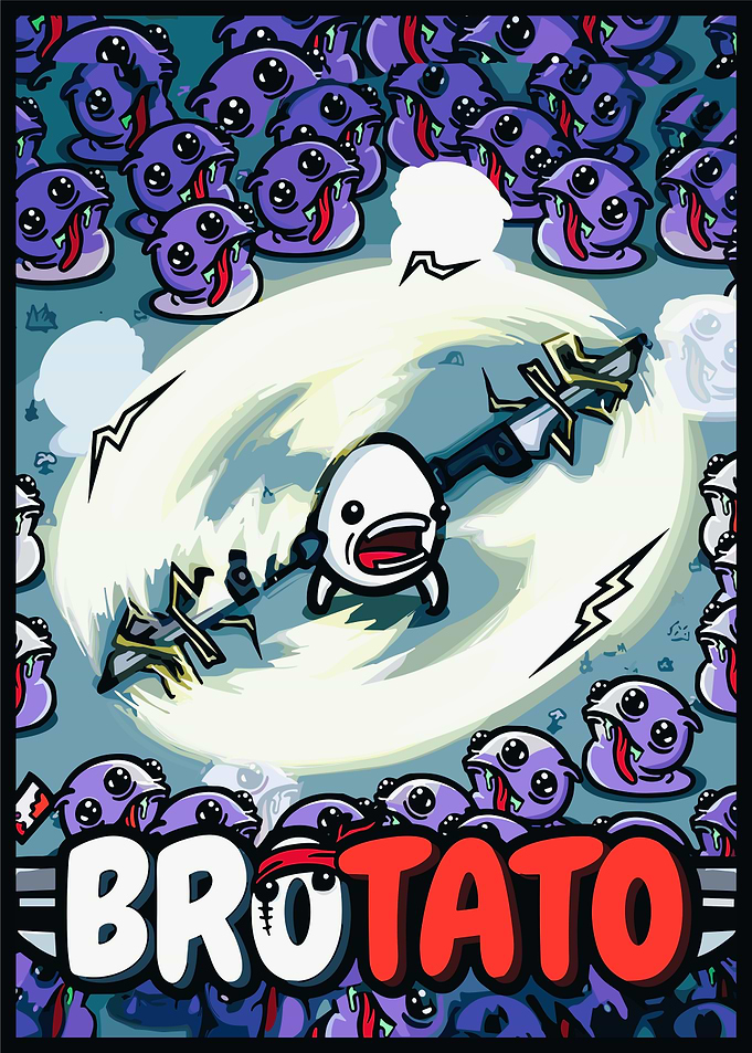 Brotato Game Character Action Poster