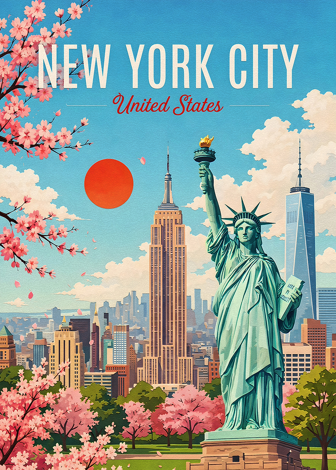 New York City Vintage Travel Poster