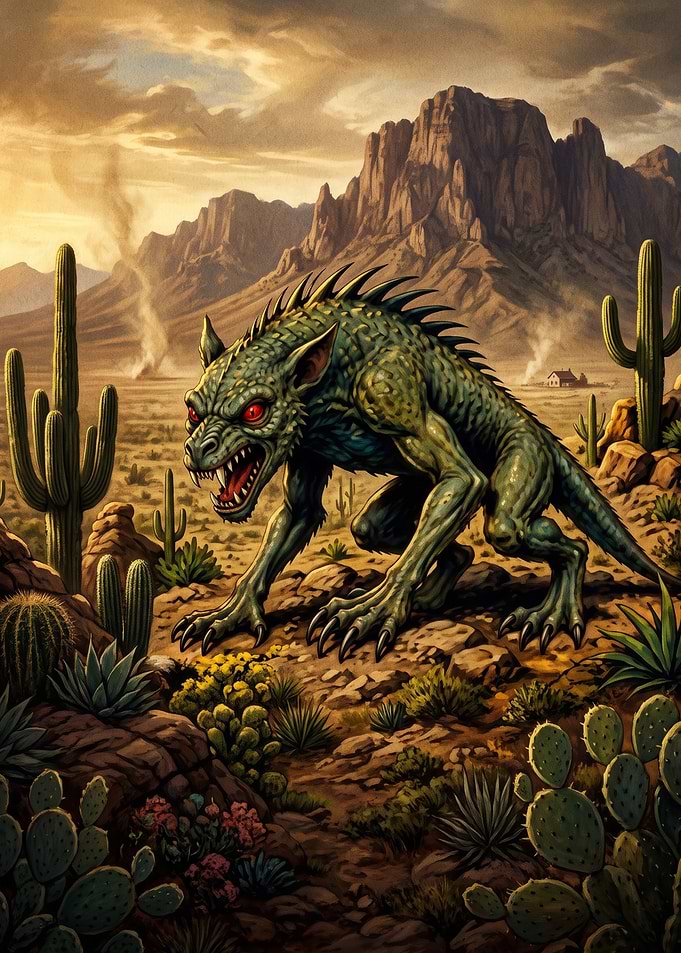 Chupacabra in the Desert Landscape