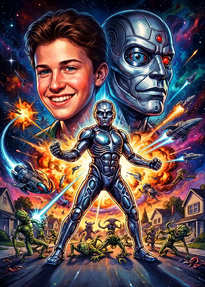 Sci-Fi Action Hero Movie Poster