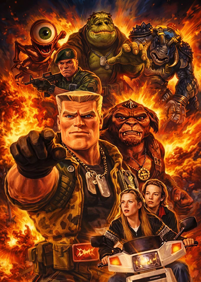 Duke Nukem and Alien Invasion Poster