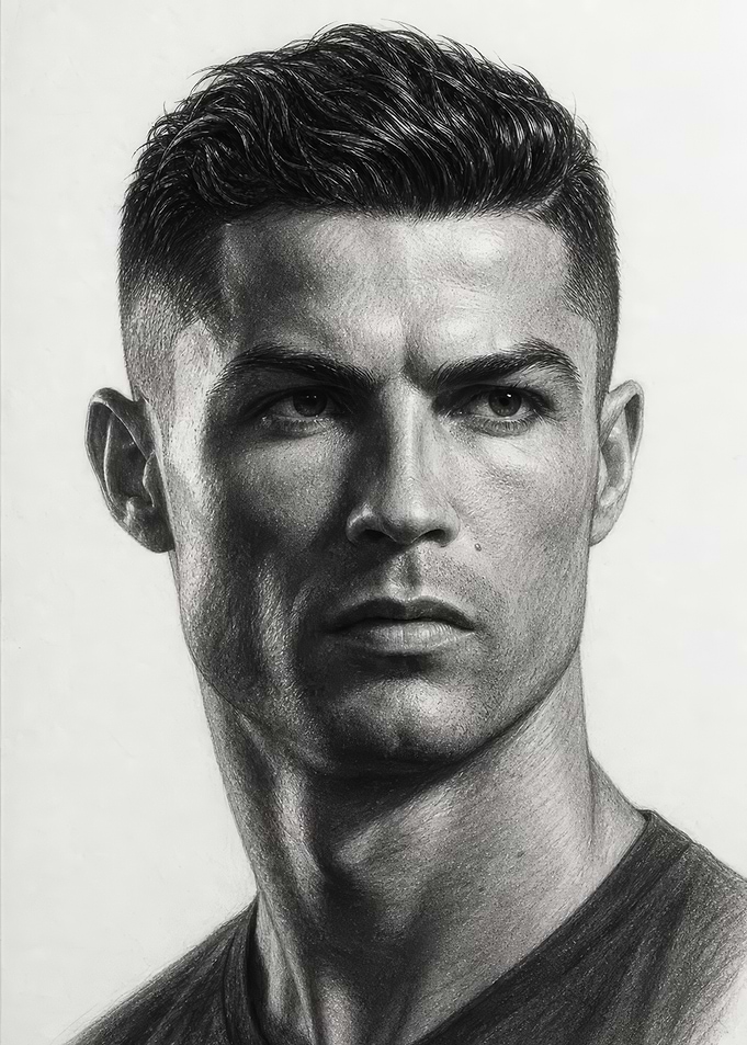 Cristiano Ronaldo Pencil Portrait