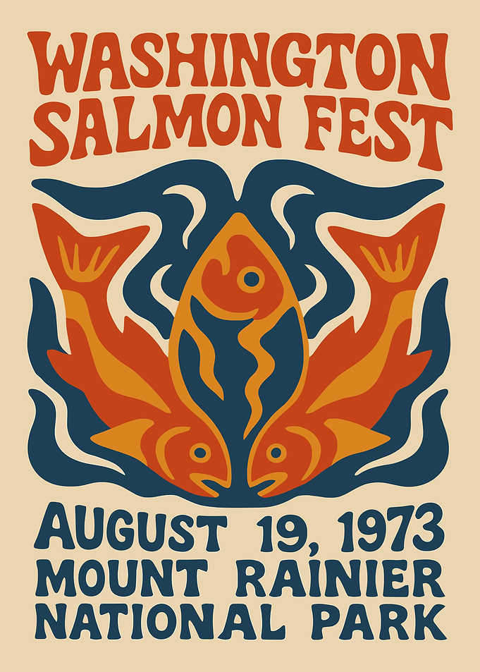 Vintage Washington Salmon Fest Poster