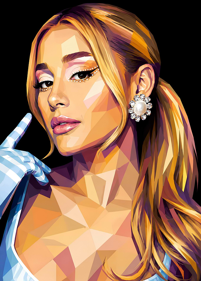 Low Poly Portrait of Ariana Grande