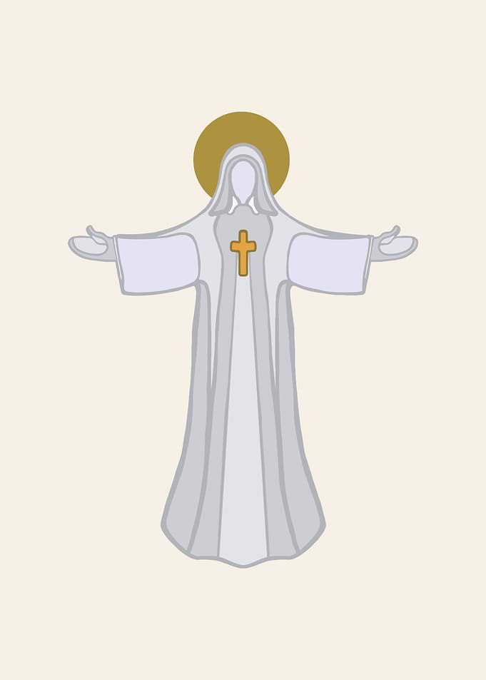 Minimalist Illustration of Jesus Christ
