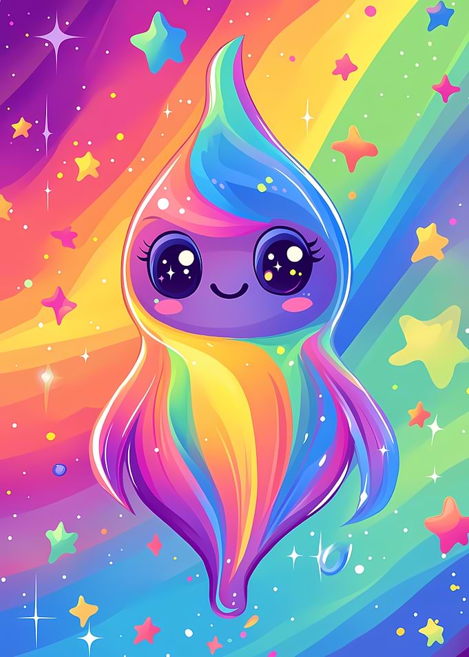 Cute Rainbow Swirl Character