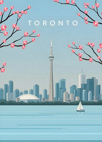 Toronto Skyline Travel Poster