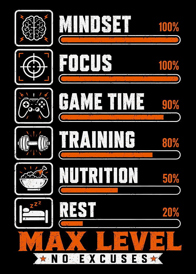 Max Level No Excuses Gaming Poster