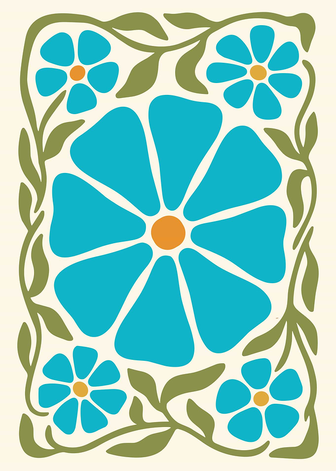 Retro Floral Pattern Illustration