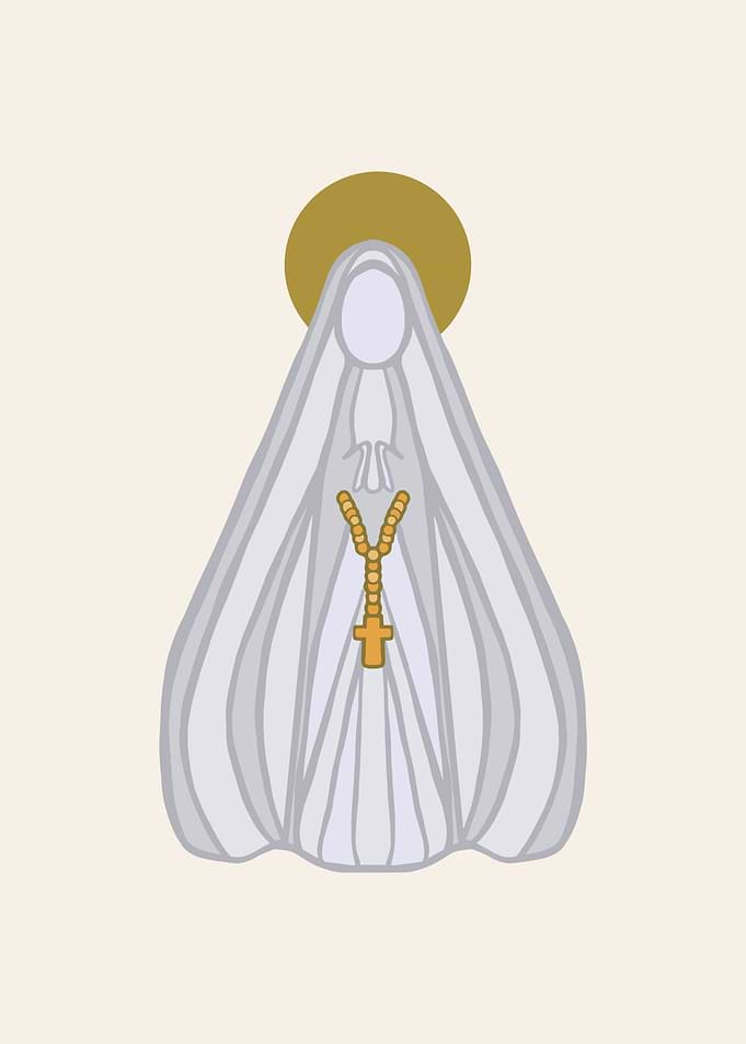 Minimalist Illustration of Virgin Mary
