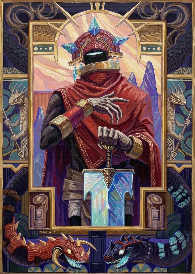 Mystical Warrior with Crystal Sword