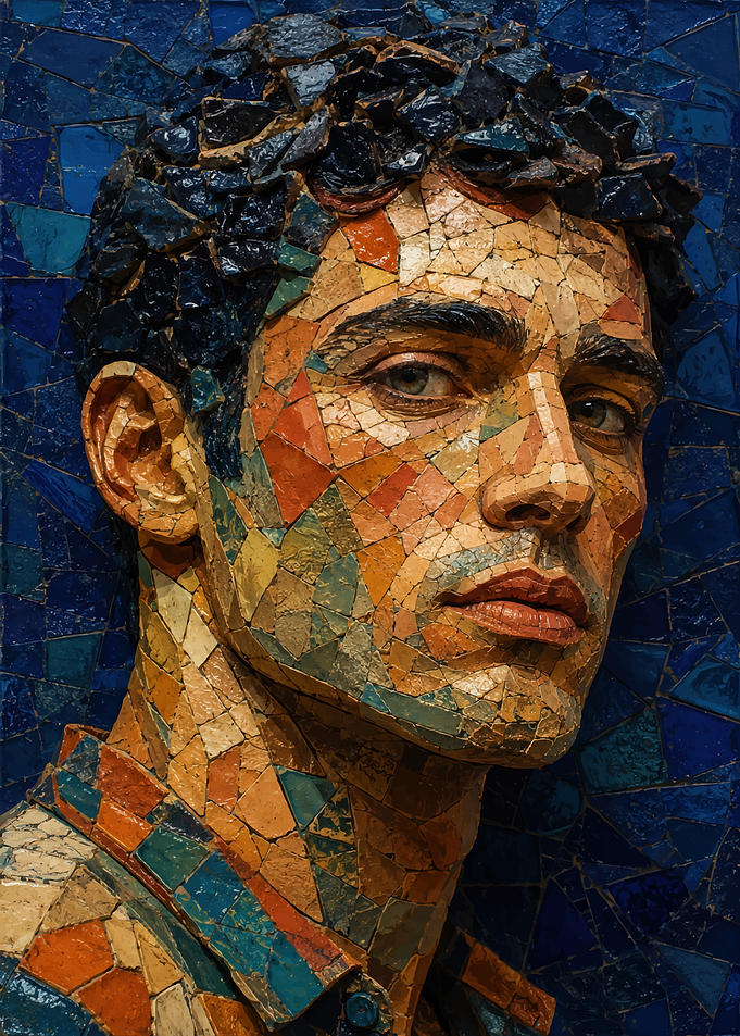 Mosaic Portrait of a Young Man